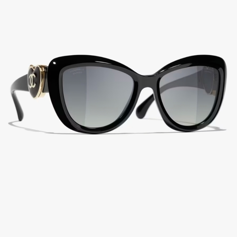 CHANEL 5517A 622 S8 BLACK SUNGLASSES HIDDEN MIRROR Polarized